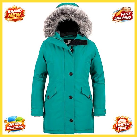 Women's Insulated Puffer Jacket Waterproof Recycled Material Winter Parka